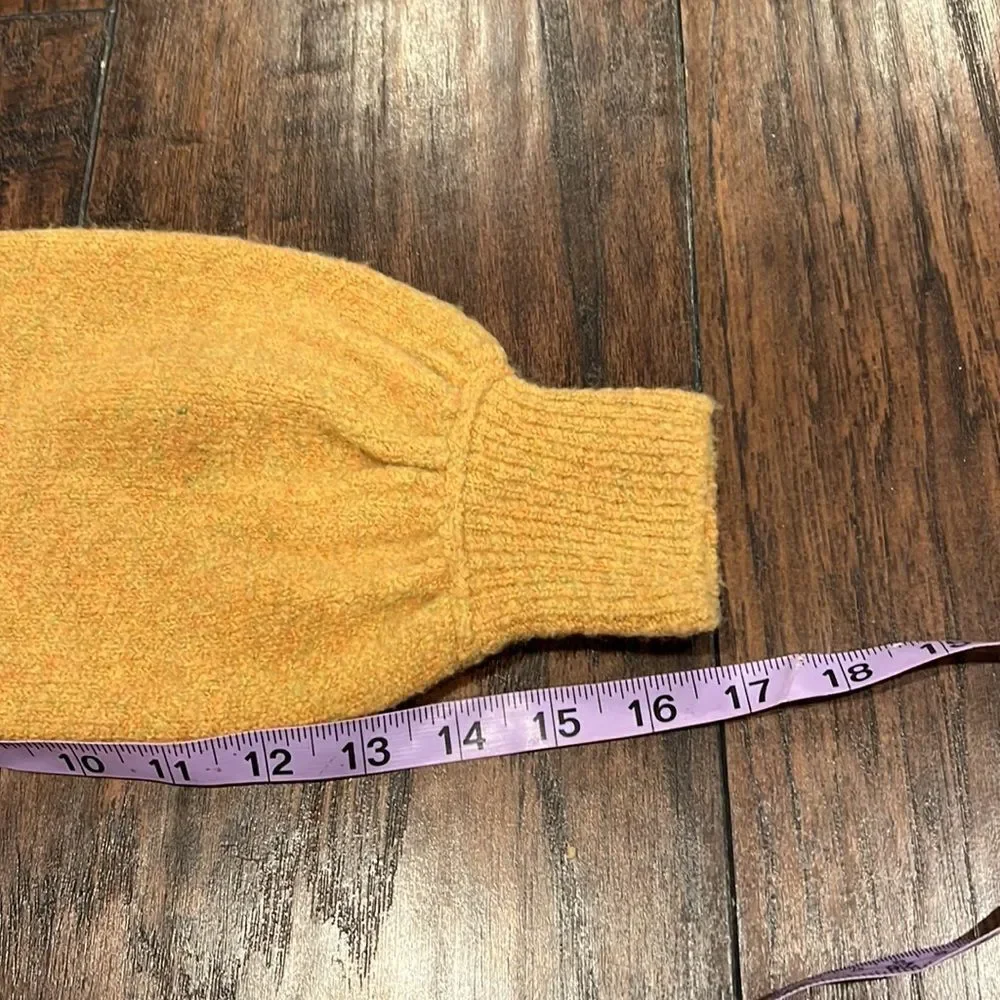 Free People Echo Beach Pullover XS mustard orange-yellow sweater Off-Shoulder - Picture 11 of 12